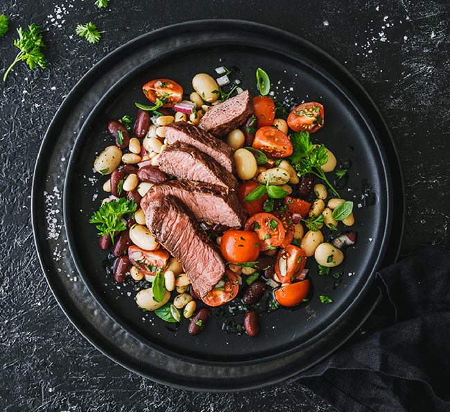 Bunter Bohnensalat mit Steak - Rezept | d&amp;#39;aucy Deutschland